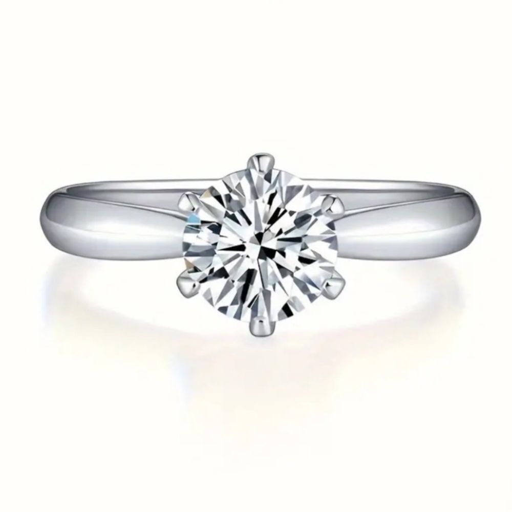 1ct. Moissanite Lab Diamond Solitaire Engagement Ring, NEW